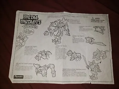1995 Playmates TMNT Ninja Turtles Metal Mutants Shredder Instruction Manual READ • $13