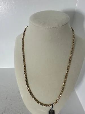 Vintage Crown Trifari Gold Tone Rope Chain Necklace Simple Classic 20” New Tag • $19.99