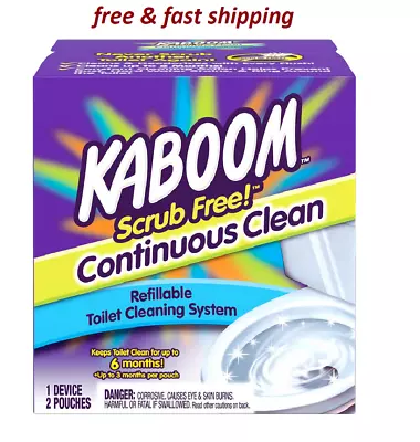 Kaboom Scrub Free! Toilet Bowl Cleaner System + 2 Refills. Bleach-based Formula • $20.48