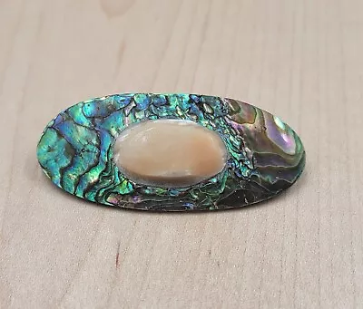 Vintage Carved Abalone Rainbow Blister Pearl Victorian Brooch Pin  • $17.99