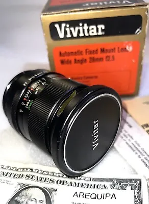 Vivitar Automatic Fixed Mount Camera Lens Wide Angle 28mm F2.5 Konica In Box SLR • $25