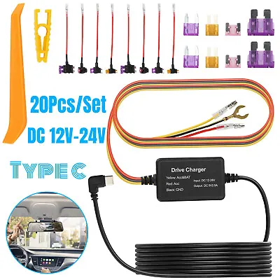 Universal Dash Cam Hardwire Kit Mini Type C Hard Wire Cable Fuse For Car DVR SUV • $14.98