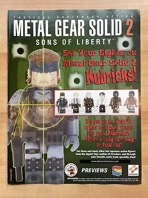 2001 Action Figures Toy PRINT AD - Metal Gear Solid 2 Sons Of Liberty Kubricks • $14.95