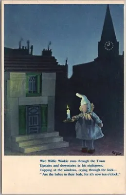 Vintage WEE WILLIE WINKIE Nursery Rhyme Postcard J. ARTHUR DIXON / UK Unused • £5.34