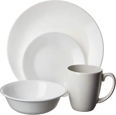 $26.99 • Buy Corelle Livingware 16-Piece Dinnerware Set, White , Service For 4 (1092896)