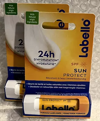 New Labello 24h Hydration Lip Balm Sun Protect SPF 30 4.8g - 1 X 2 Pack • $19.99