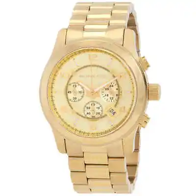 Michael Kors Runway Chronograph Quartz Gold Dial Unisex Watch MK9074 • $173.78