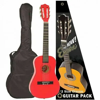 £63.99 • Buy Encore 1/2 Size Acoustic Guitar Outfit Childrens Kids Starter Pack - Red