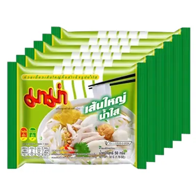 Mama Rice Flat Noodles Thai Instant Clear Soup Oriental Style 50 G. X 6 Packets • $31.50