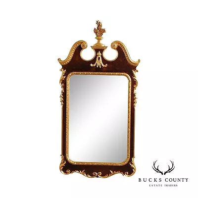 LaBarge Georgian Style Parcel Gilt Burl Wood Mirror • $1095