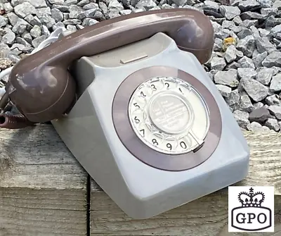 Vintage Phone GPO 746 Rotary Dial Telephone Grey/Brown 1970 Fully Working • £60
