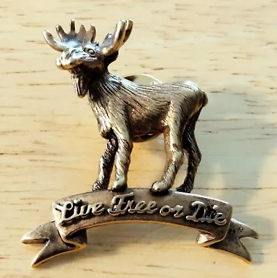 Vintage Vermont Moose Pin  Live Free  By Mark Eliot Schwabe 3D Made USA • $14