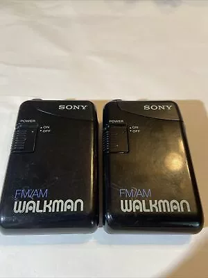 2 Sony Walkmans SRF-29 Mini Portable Pocket AM/FM Stereo Radio Receiver (Works) • $17.95