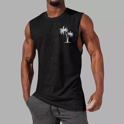 Mens Sport Vest Tank Tops Muscle Gym Fitness Training Bodybuilding T Shirt Tee • £2.99