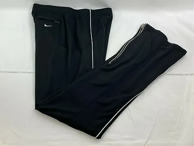 Nike Dri-Fit Women's M (8-10) Track Running Training Pants Black White Stripe • $21.91