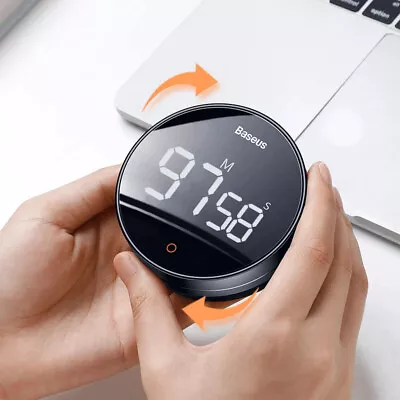 Baseus Magnetic Countdown Alarm Clock Kitchen Timer Cooking Study Stopwatch UK • £14.99