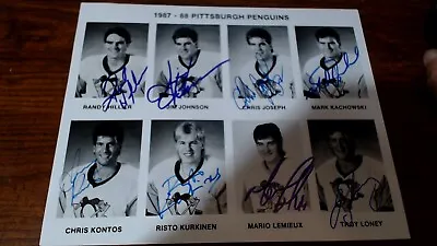 Mario Lemieux Signed Autographed Auto Along With 7 Others Jsa Cert  • $119