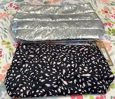 BNWT 2 X Accessorize Make Up / Cosmetic Bags. RRP £15 Each. Silver Black Pink • £7.99