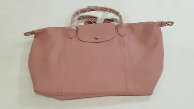 NEW LONGCHAMP Le Pliage Cuir Blush Large Leather Tote W/ Shoulder Strap • $475