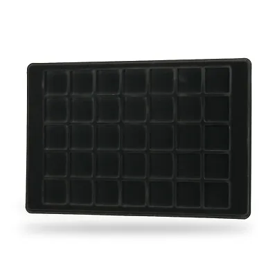 SCHULZ Collection BLACK COIN TRAY 35 Square Compartments 35x35 Mm / BLACK P35 • £6.97