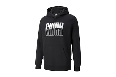 $76 • Buy Puma Men's Power Logo Fleece Hoodie Pullover Top Jumper Sweatshirt Size XL Black