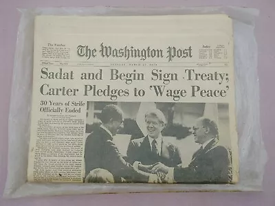 Vintage Newspaper The Washington Post Tuesday March 27 1979 Sadat And Begin • $10