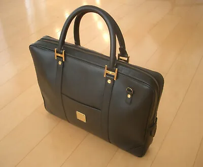 MCM Briefcase Soft  Relief Nature Leather  Serie Black Authentic NEW • $395