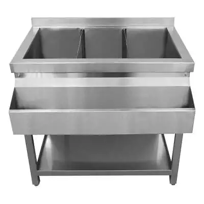 KuKoo Cocktail Bar Station Free Standing Stainless Steel Bar Sink Workstation • £746.89