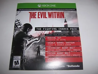 The Evil Within Fighting Chance Pack DLC Add-on Code For Xbox One 1 • $11.99