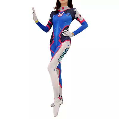 OW Overwatch D.Va Sexy Bodysuit Jumpsuit Cosplay Costume Party Outfit Womens • $30.16