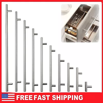 $8.05 • Buy 2 - 16  Brushed Nickel Kitchen Cabinet Pulls Stainless Steel Drawer T Bar Handle