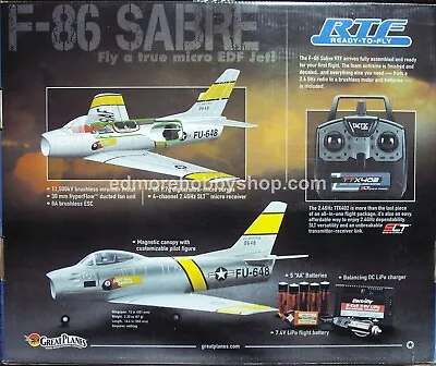 Great Planes Sabre F-86 Plane RC Remote Control Electric Micro EDF Plane NEW NEW • $400