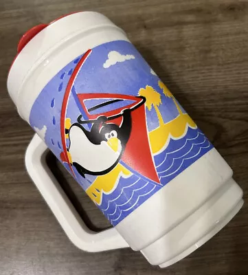 Vtg Alabaster 32 Oz Insulated Travel Mug Penguin Summer Themed Cup! • $13.97