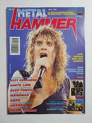 Metal Hammer Magazine April 1989 Ozzy Osbourne Deep Purple Manowar In... • $8.99