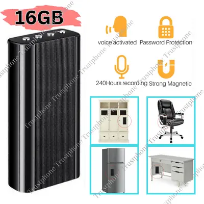 240 Hr Mini Spy Voice Activated Recorder Digital Audio Magnetic 16GB MP3 Player • $34.81