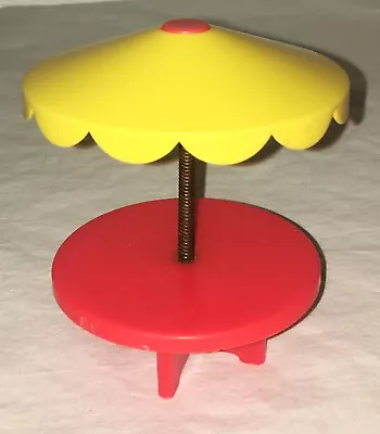 Vintage Fisher Price Little People Umbrella Table Red Yellow • $11.99