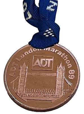 Vintage ADT London Marathon 1989 Finishers Medal With Ribbon • £24.50