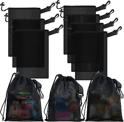 10 PCS With Clips Mesh Drawstring Bags Thicken Portable Nylon Storage Bags For  • $8.99