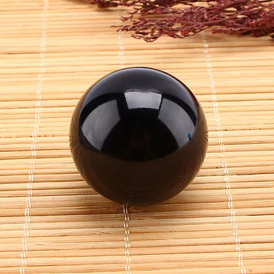 40MM Natural Obsidian Sphere Black Rare Crystal Ball Healing Stone Gemstone • £6.99