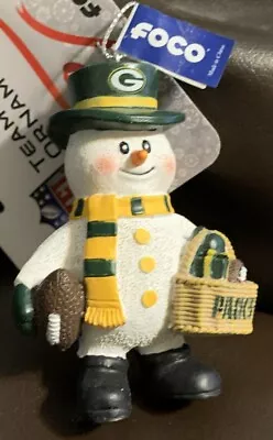NEW Green Bay Packers Snowman Christmas Ornament  Licensed NFL • $12.34
