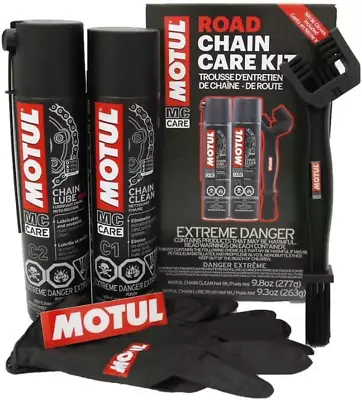 MOTUL 109767 Motorcycle Chain Clean Lube Kit C1 C2 Complete MC Care System Road • $55.62