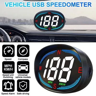 Digital Speedometer Universal GPS Car HUD Head Up Display MPH Overspeed Alarm UK • £10.99