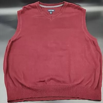 St Johns Bay Mens Sweater Vest Pullover V Neck Burgundy Maroon Size Large L • $24.64