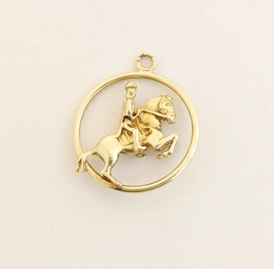 £440.75 • Buy 14K Yellow Gold Estate Cavalry Soldier On Horseback Charm 6.1g