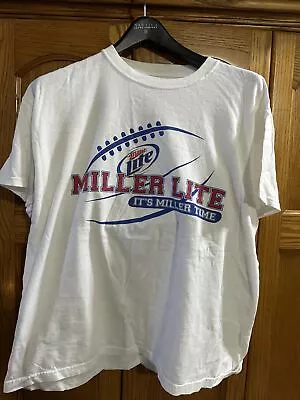 Vintage Miller Lite It’s Miller Time White Tee Size Xl • $14.99