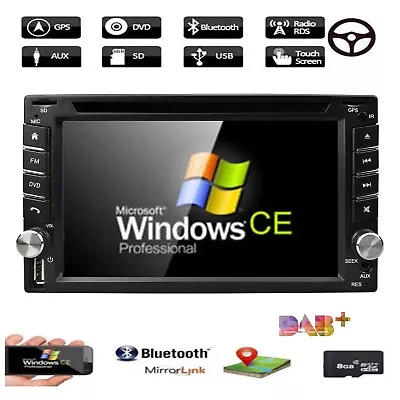 Rear Camera&GPS Double 2*Din Car Stereo Radio CD DVD Player Bluetooth With Map • $127.06