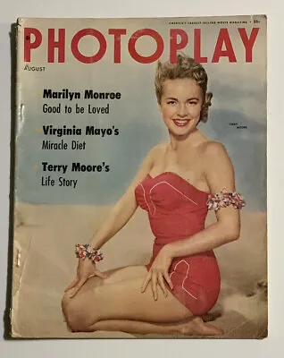 Vintage Photoplay Movie Magazine Aug 1954 Issue Feat. Terry Moore Marilyn Monroe • $48.10