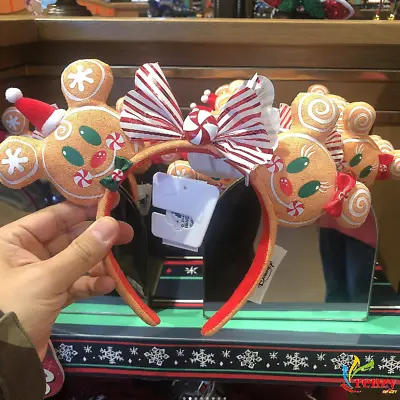 Disney Parks Christmas Holiday Gingerbread Ears Headband Mickey Minnie • $17.99