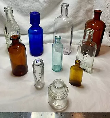 Lot Of 10 Turn Of The Century Crown & Cork Top & Ground Lip Embossed Bottles • $0.99