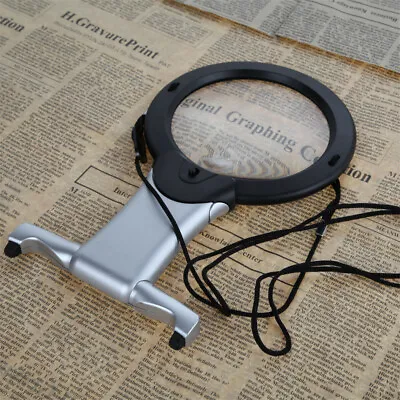 £7.99 • Buy Neck Cord Dual-Purpose LED Magnifier Large Hands Free Magnifying Glass Reading